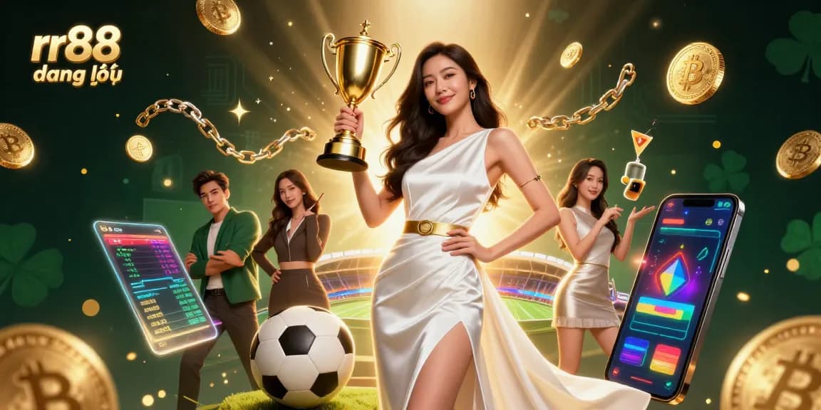 Win big with rr88 đăng nhập – stunning Asian woman celebrating in a luxurious casino setting.