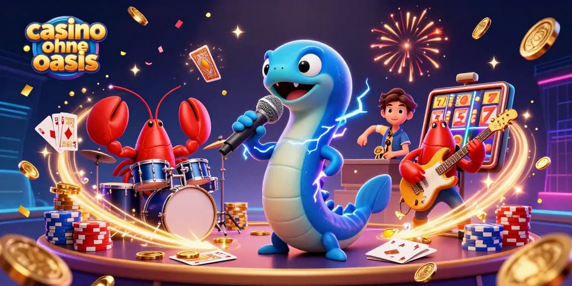 Experience casino ohne oasis with vibrant 3D characters and dynamic casino elements in a lively underwater setting.