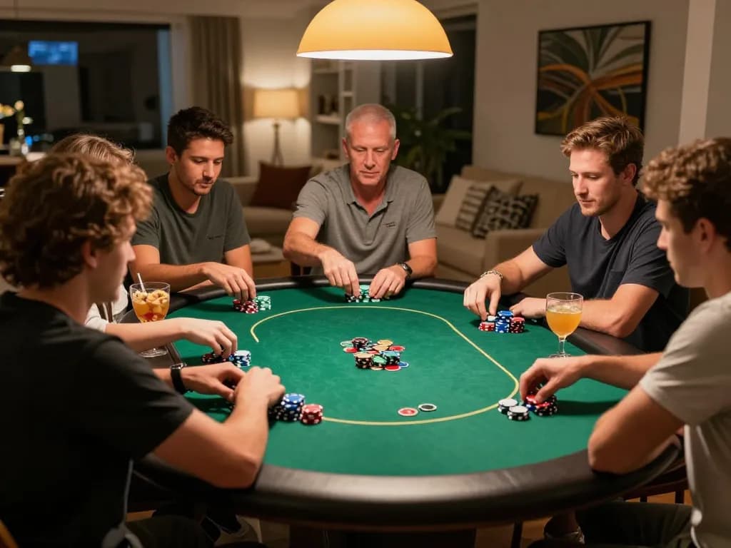 Miso88 players enjoying a gripping poker night with vibrant chips and engaging gameplay.