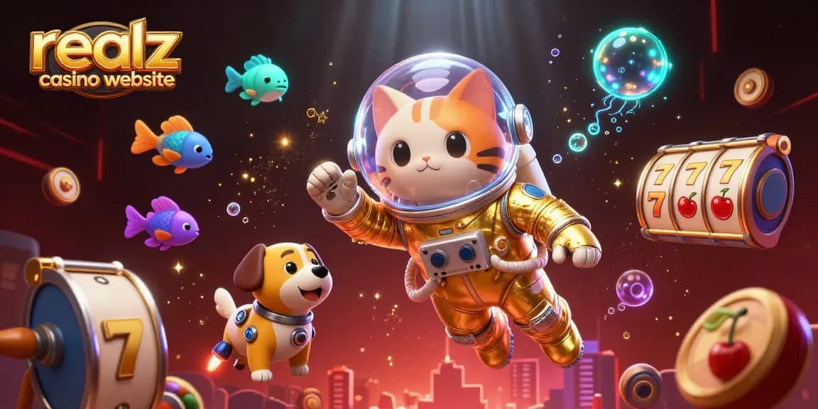 Erlebe die aufregende Welt der realz casino website mit dieser lebendigen 3D-Illustration, die Glücksspielelemente kombiniert.