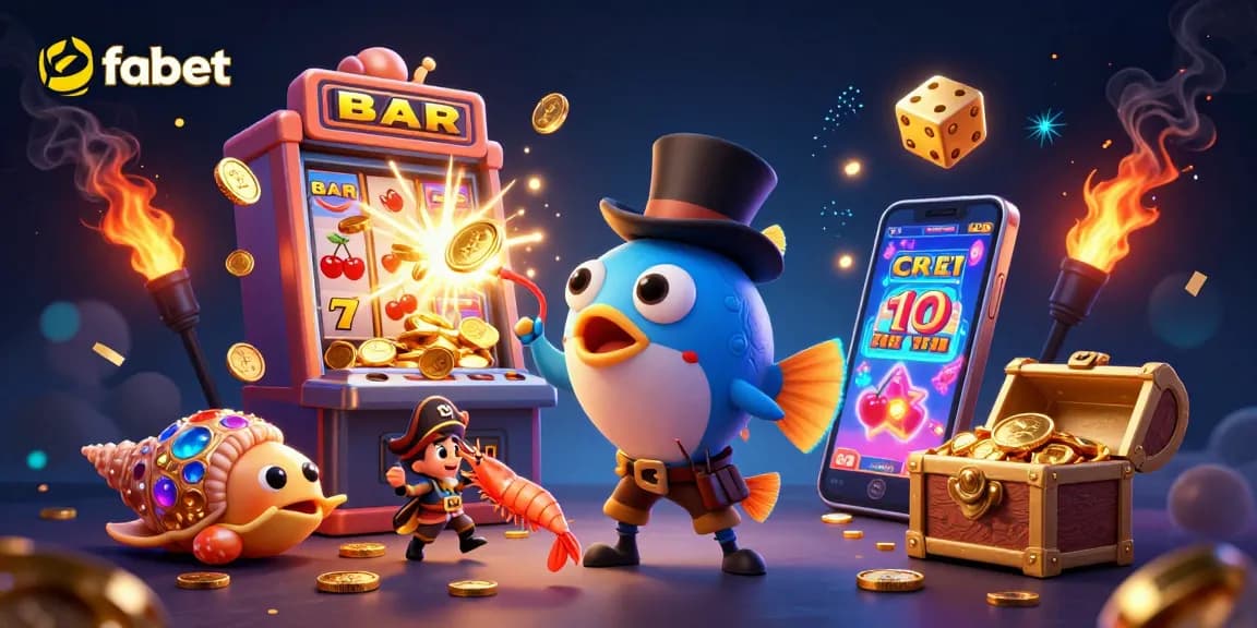 Experience the thrill of fabet with a vibrant underwater casino scene filled with animated characters and exciting game elements.