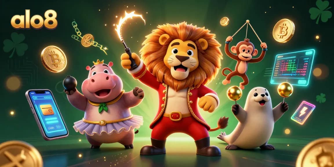 Experience thrilling gameplay at alo8 with engaging circus characters and vibrant gaming elements.