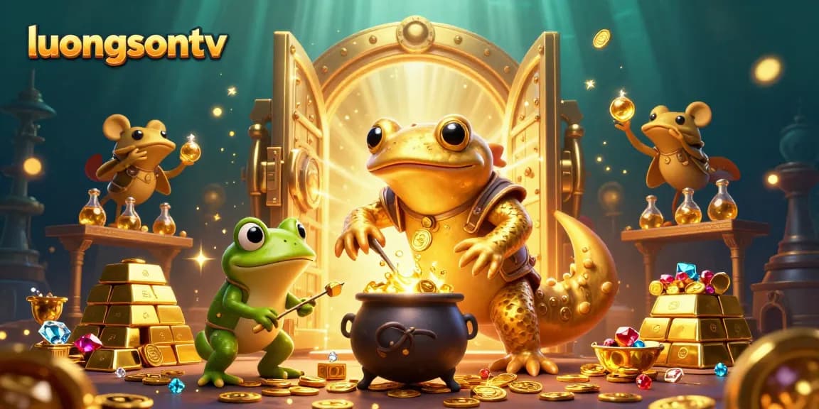 luongsontv features a golden salamander alchemist in an engaging 3D gambling illustration