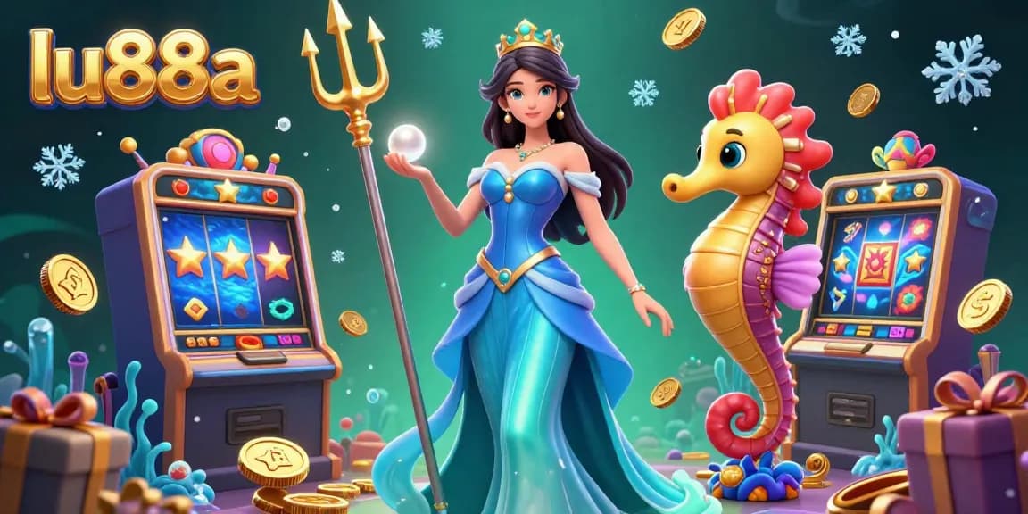 Engage with lu88a's vibrant slots and underwater treasures in this stunning 3D scene.