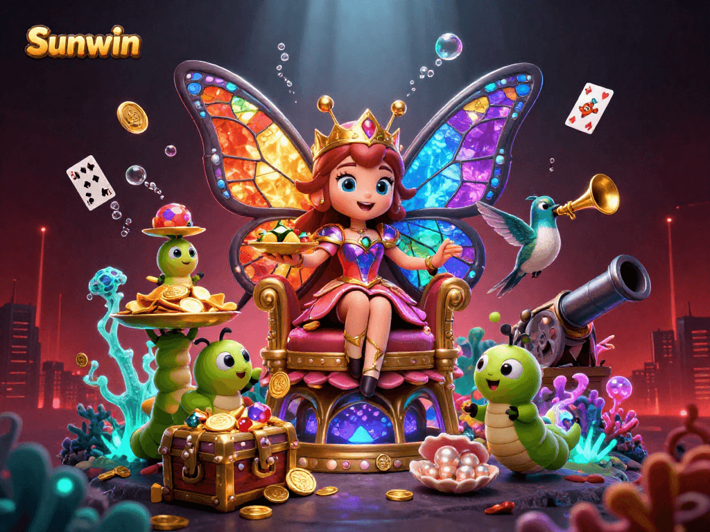 Sunwin delivers a vibrant underwater casino scene showcasing excitement with treasure and games.
