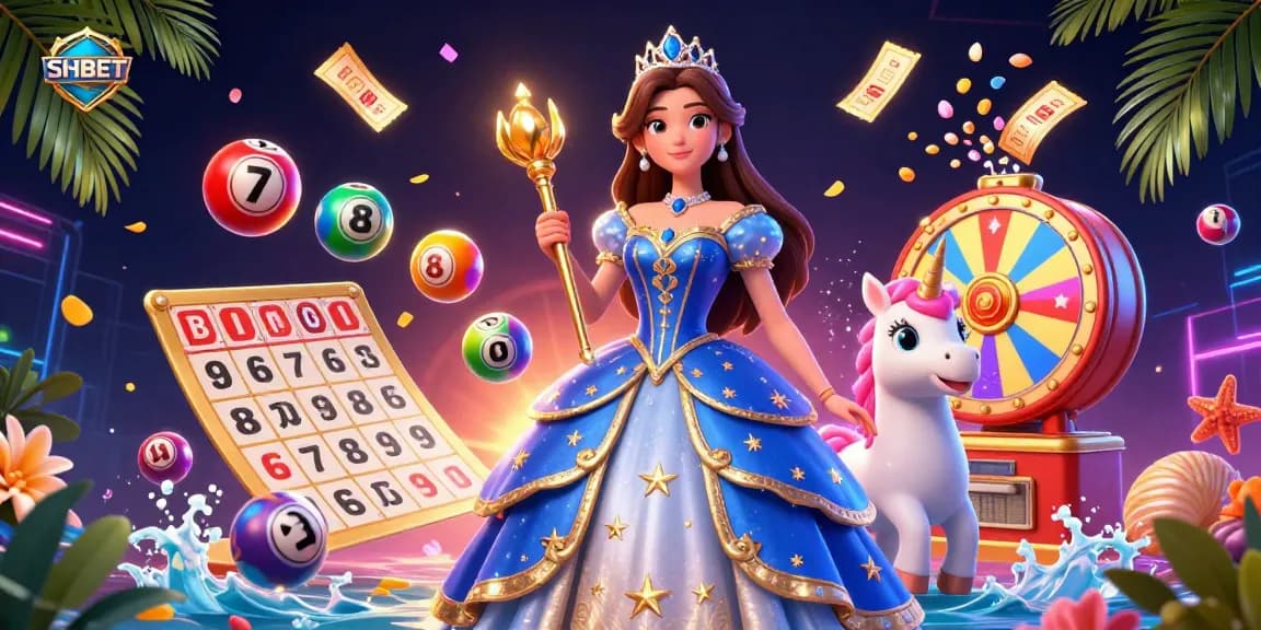 Engage in thrilling adventures with SHBET as colorful lottery balls and a magical scene enhance the gaming experience.