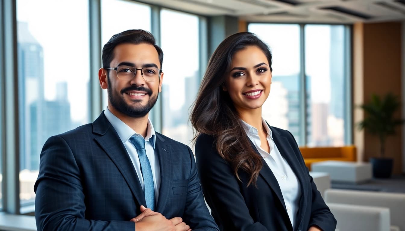 Professioneller Businessfotograf München erstellt hochwertige Porträts im modernem Büro.