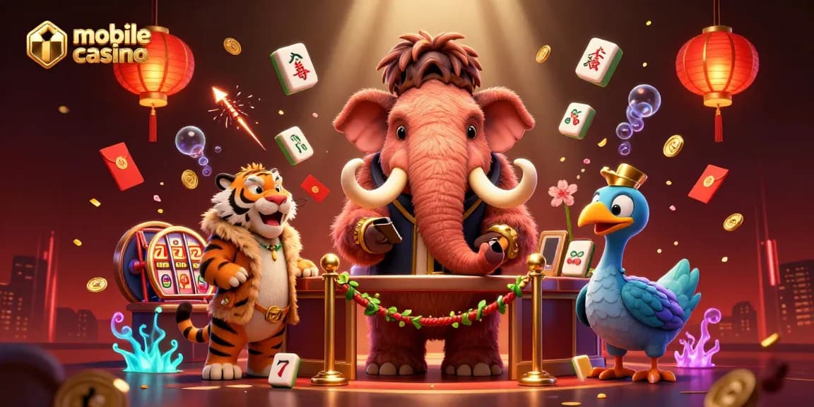 Experience the vibrant excitement of a mobile casino with playful characters and immersive details.