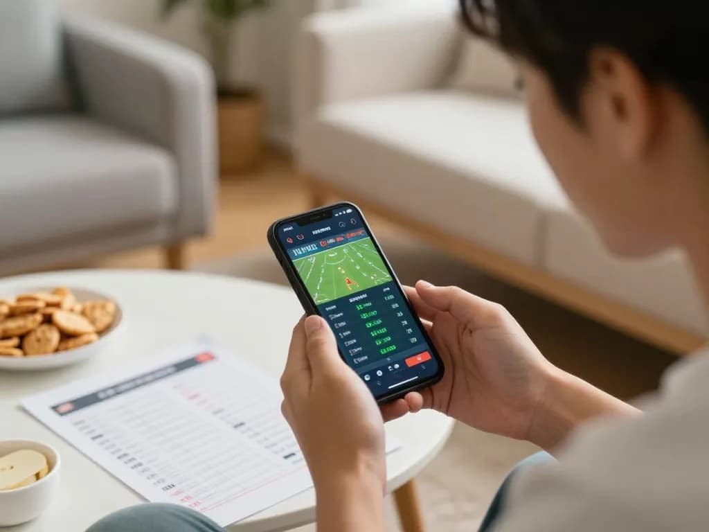Experience บ้านผลบอล7m live betting odds displayed on smartphone while enjoying a comfortable ambiance