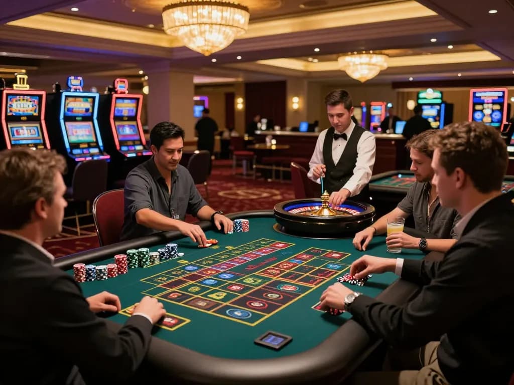 Experience the thrill of roulette at cm88 casino with vibrant chips and expert croupier.