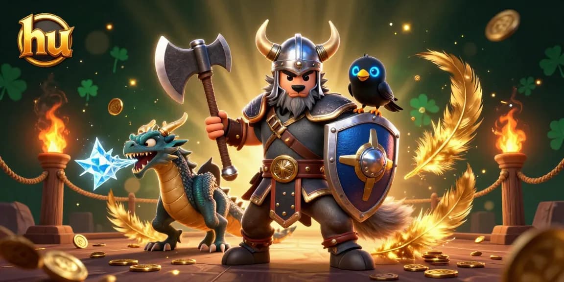 Engage in thrilling gambling adventures with hu, featuring Viking warriors and a fierce dragon.