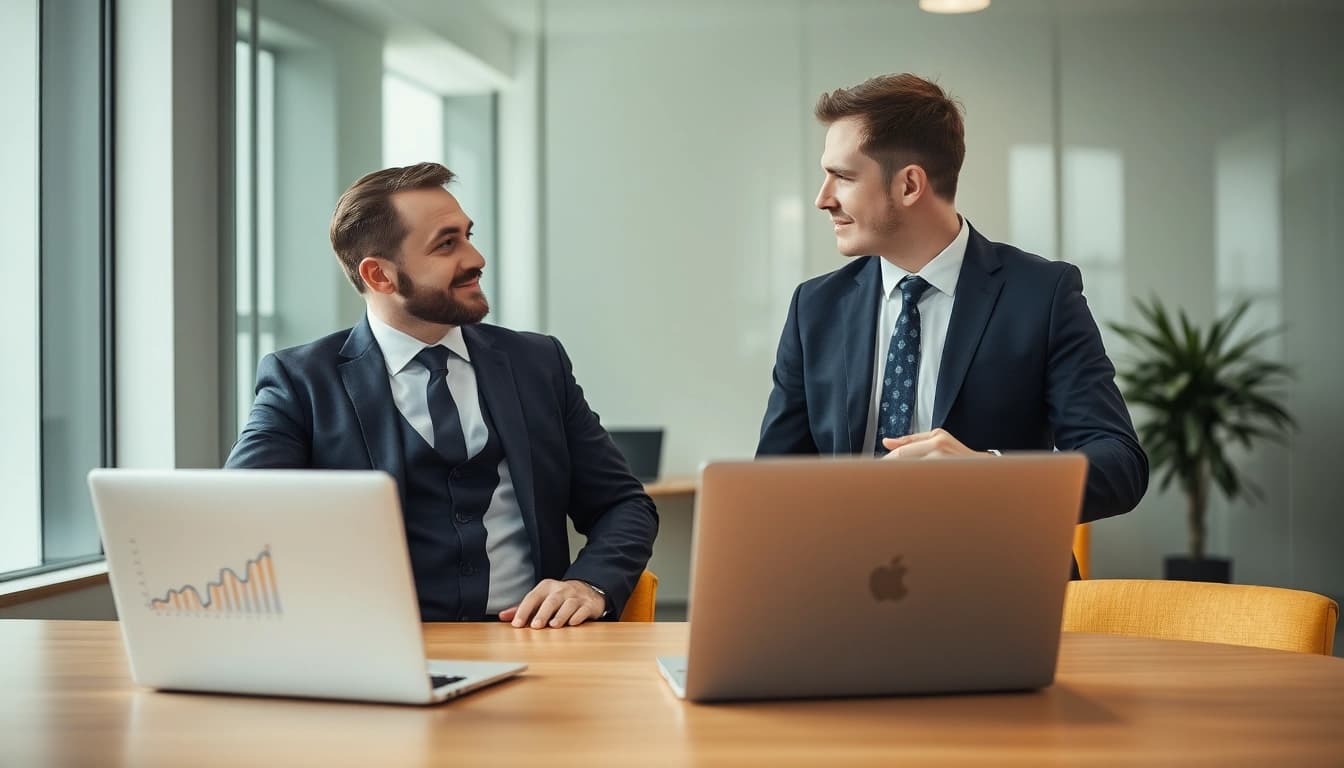 Headhunter Schweiz im Gespräch mit einem Kandidaten, vermittelt Professionalität und Vertrauen.