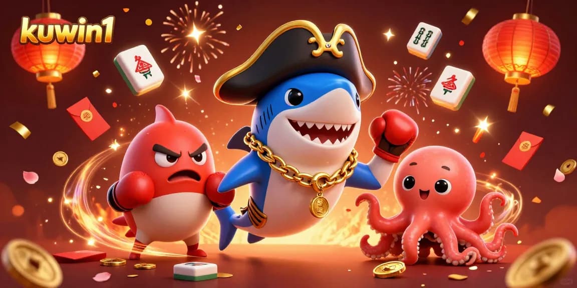 Engage with kuwin1's vibrant gameplay featuring a fun pirate shark and gold charm.