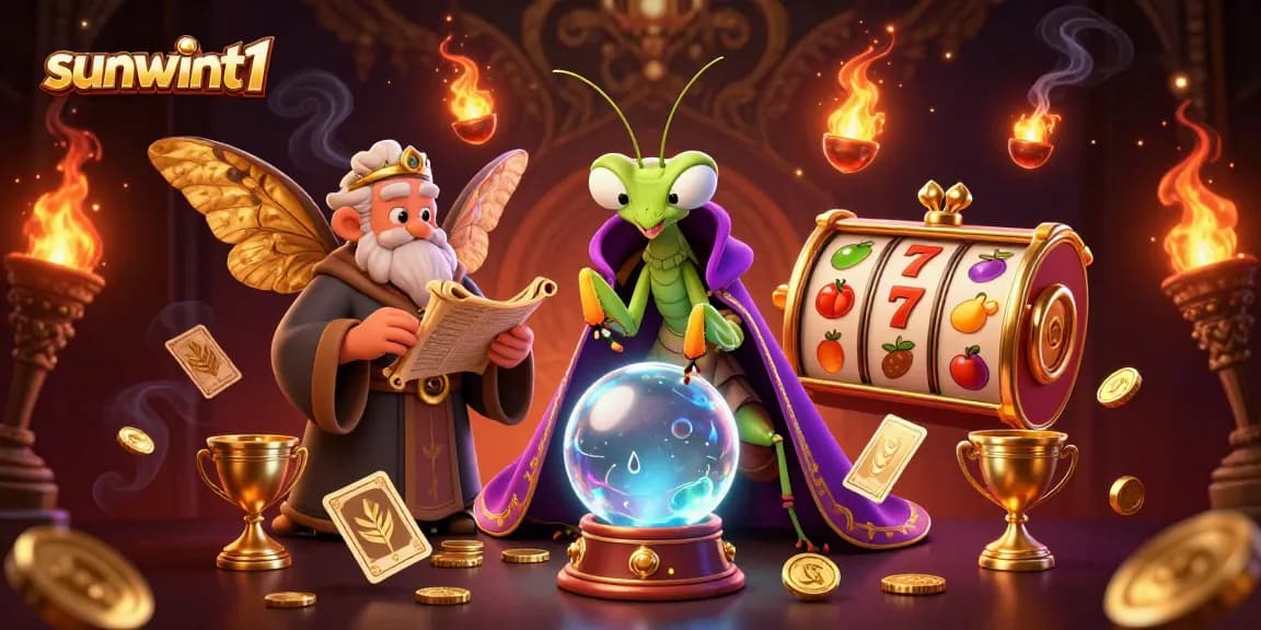Engage with sunwint1 through vibrant slot reels and animated casino characters in an electrifying scene.
