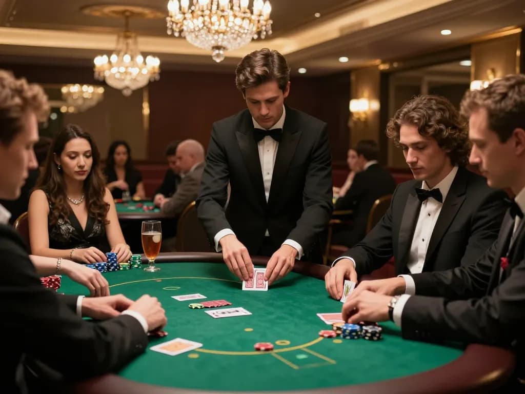 LLWIN Function enhances gameplay at a lively poker table with serious players and strategic chips in action.