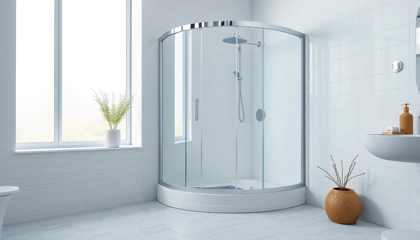 Duschkabine 90x90 bietet eleganten Stil und modernen Komfort in einem Badezimmer.
