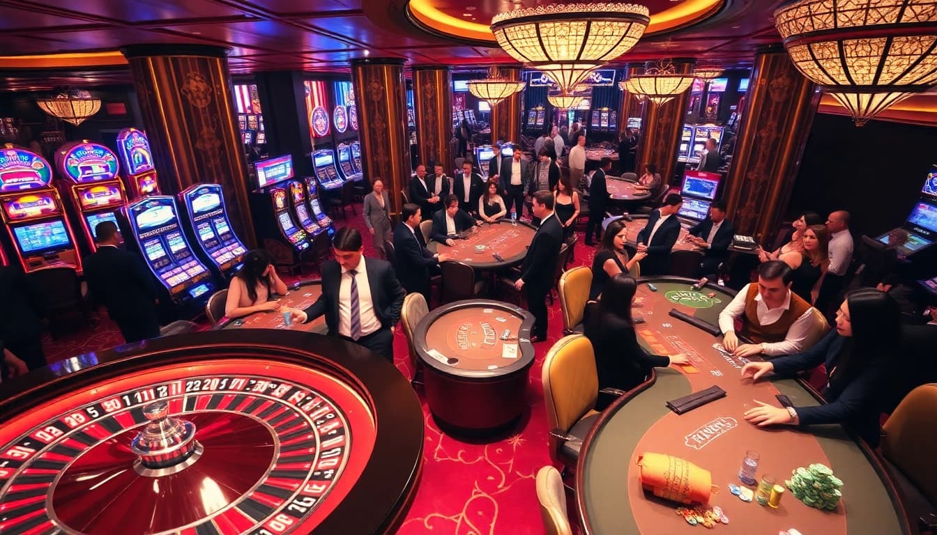 Players enjoying exhilarating games at 88i nhà cái in a luxurious casino atmosphere.
