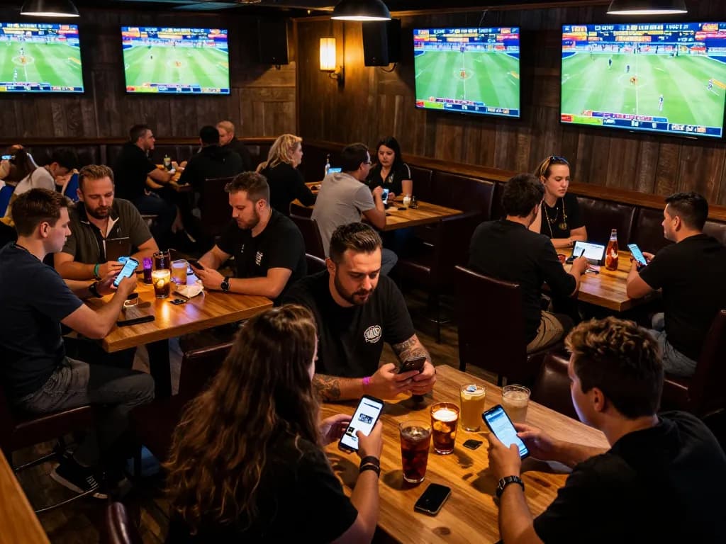 Betting on live sports at https://ok365.br.com, patrons enjoying exciting games and socializing