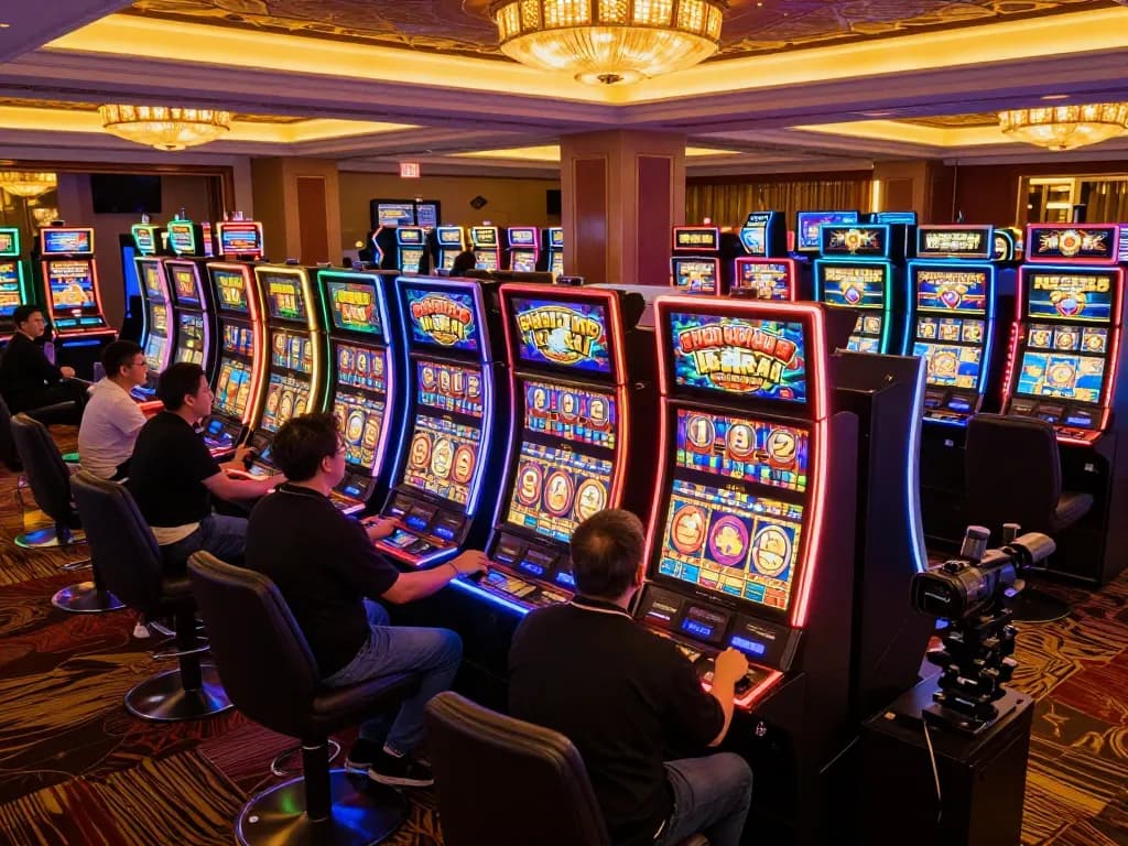 Exciting slot machine gameplay experience in a vibrant da88 casino setting.