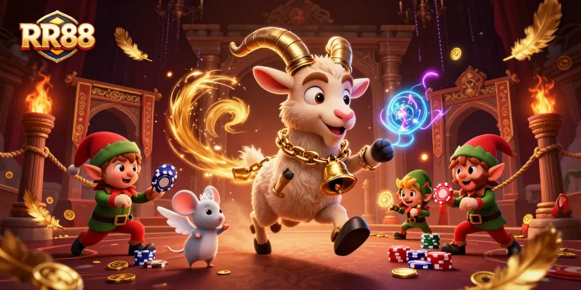 Join RR88 for thrilling casino action with Krampus, an angel mouse, and naughty elves stealing chips!