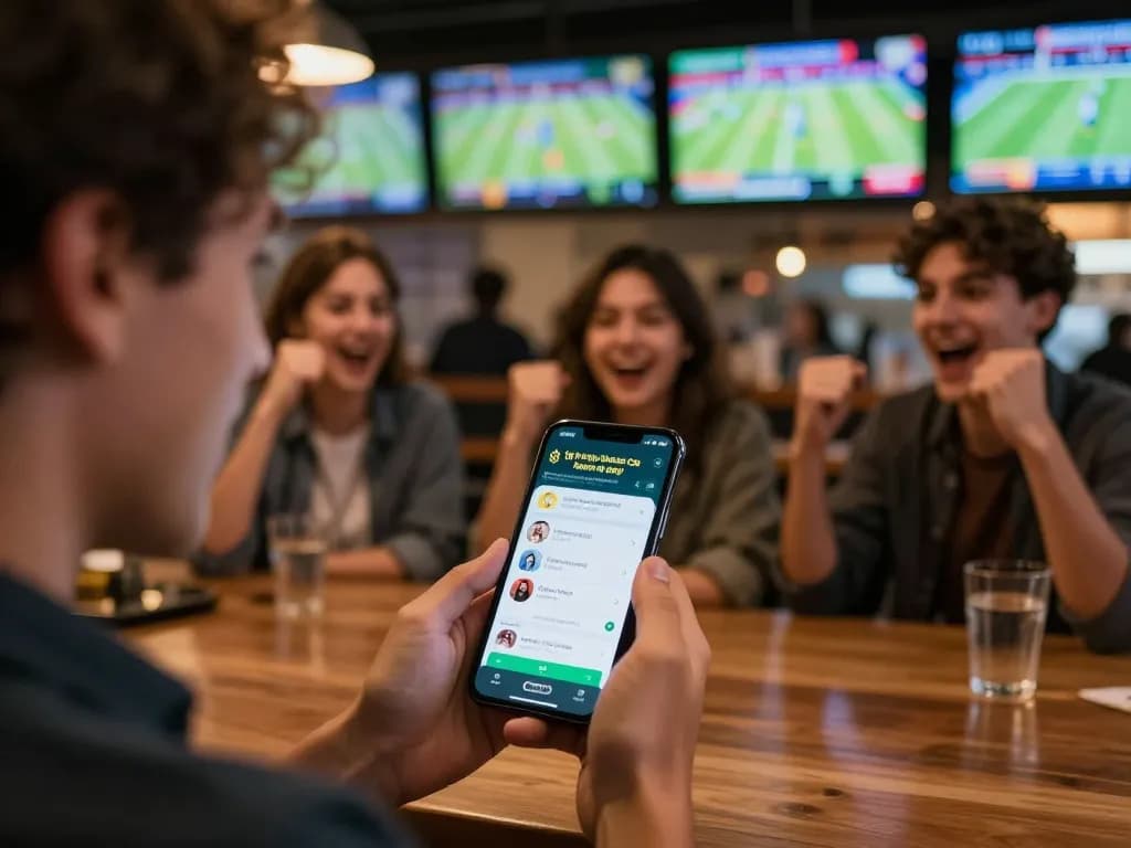 Get the latest tỷ lệ kèo nhà cái hôm nay while betting on your favorite sports in this lively sports bar scene