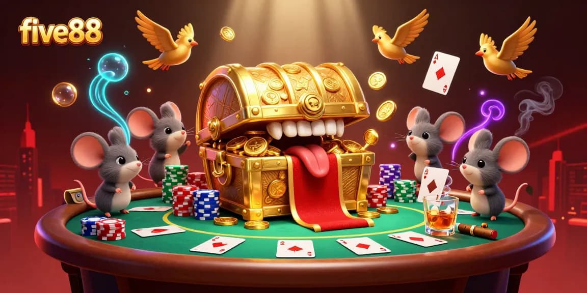 Engage with the exciting five88 casino experience, featuring a vibrant scene full of game elements.