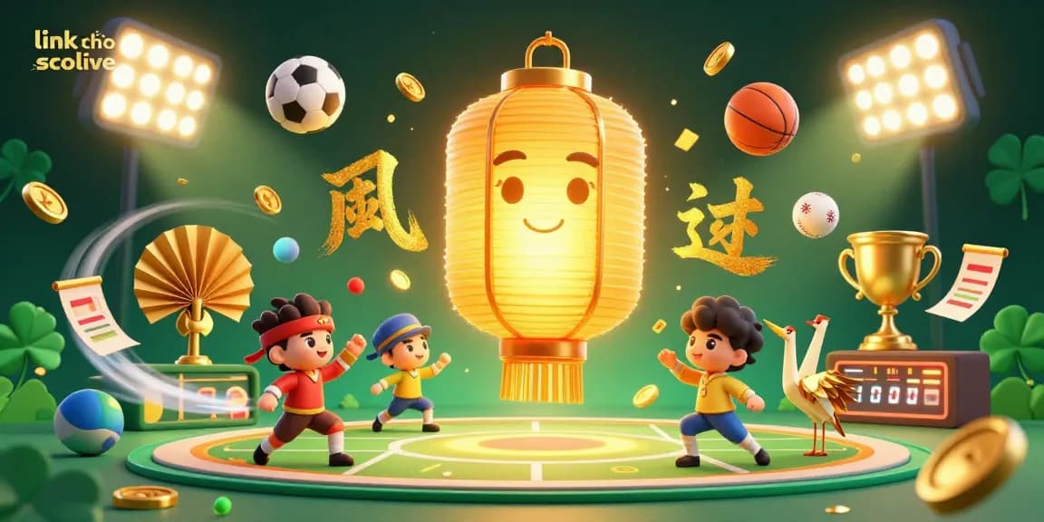Experience the thrill of betting at link chính thức socolive with vibrant sports elements and festive characters in this dynamic illustration.
