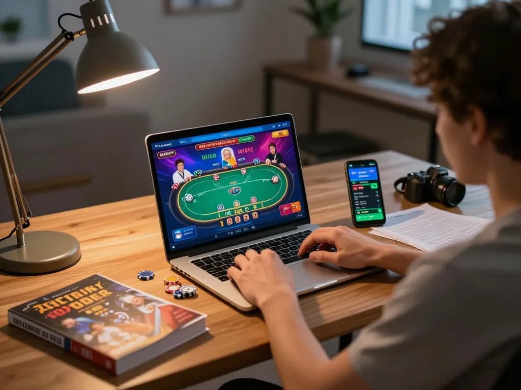 Engaging gameplay at fc88 online casino featuring a player strategizing on laptop