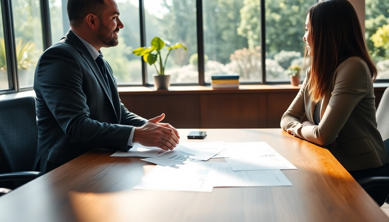 Beratung zur private Finanzierung in einem modernen Büro mit einem Finanzberater.