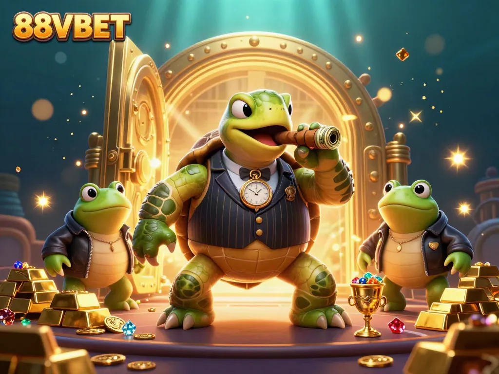 Experience the energy of 88VBET with animated characters and vibrant casino elements lighting the scene.