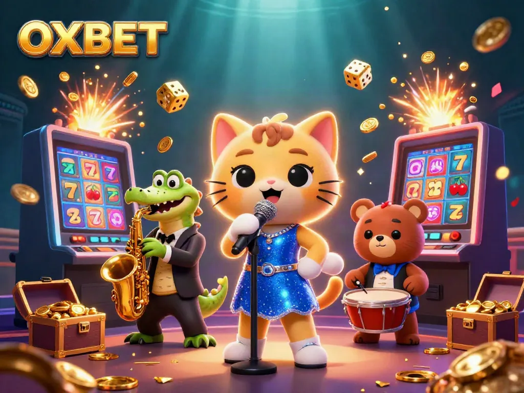 Play exciting games at OXBET with vibrant characters and shimmering casino elements.