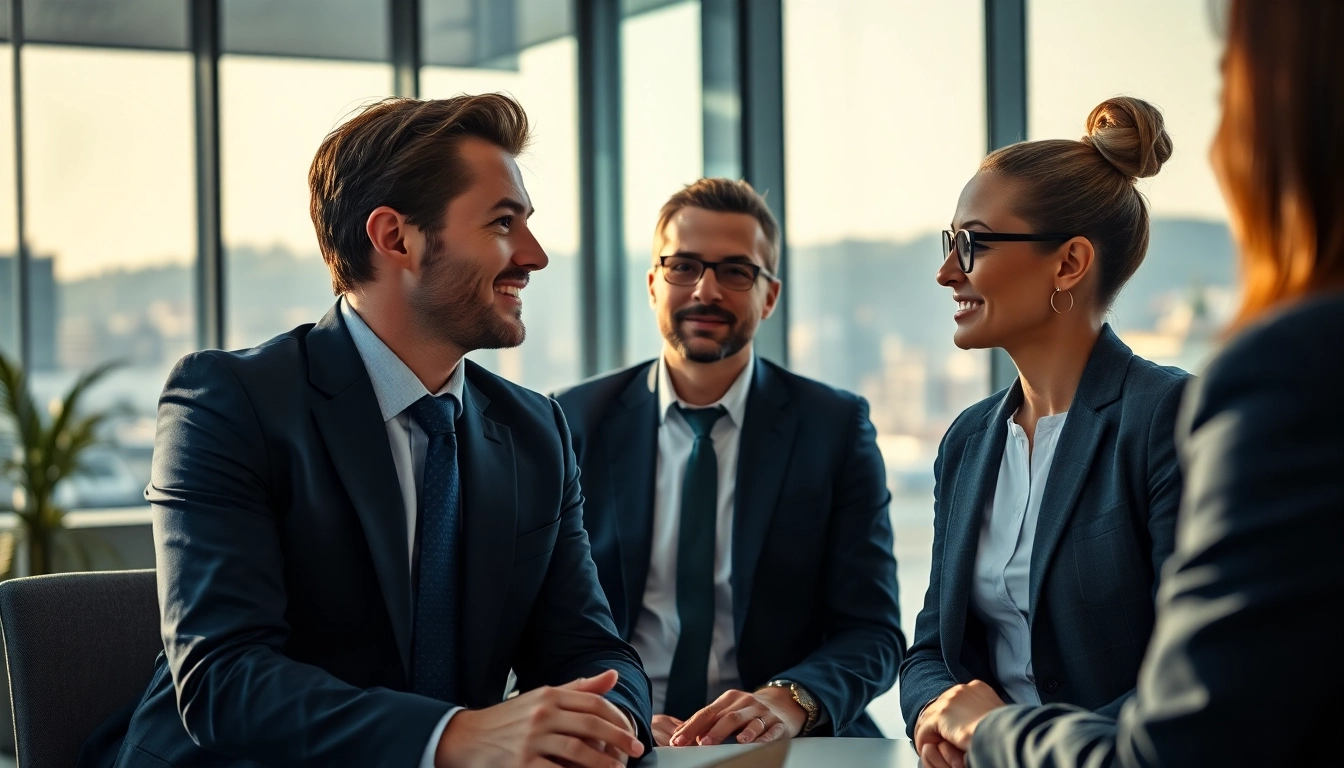 Engaging Headhunter Schweiz in a modern office environment with candidate interaction.