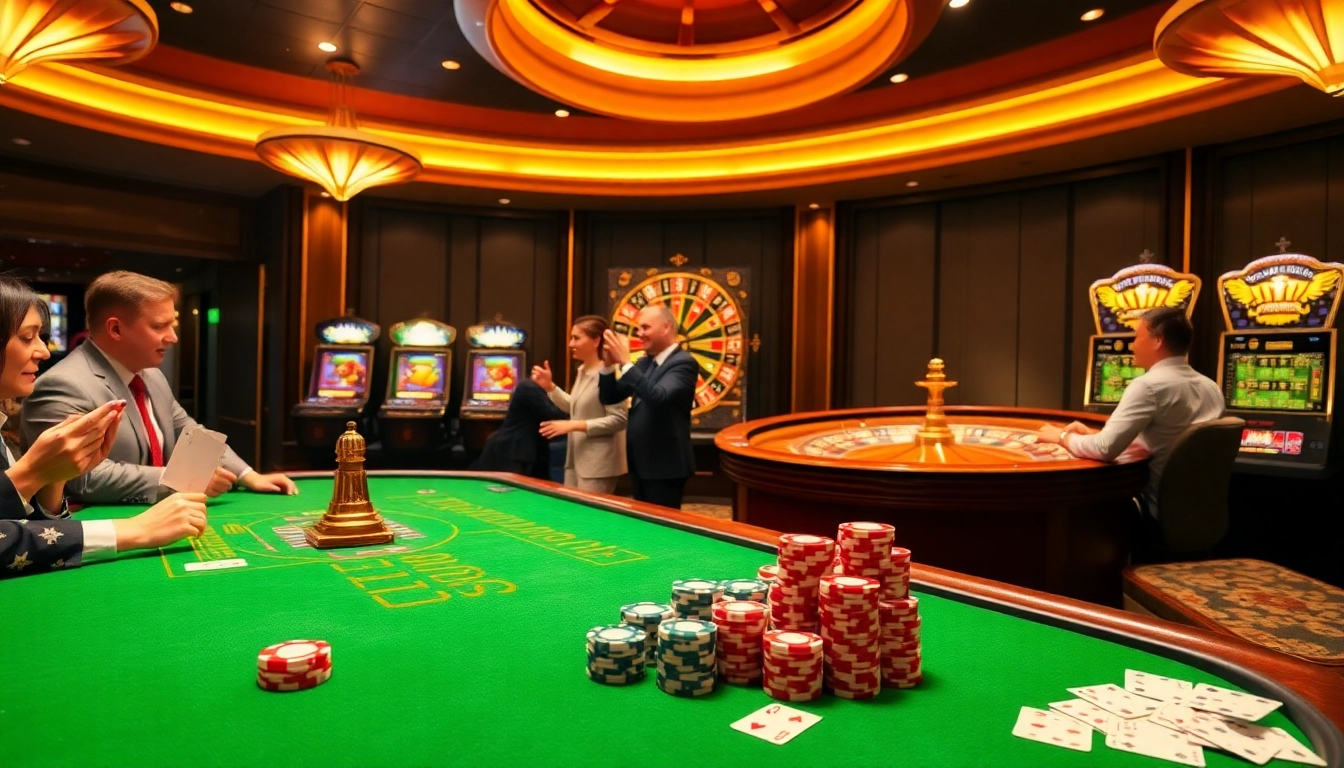Experience thrilling gameplay at https://gg88.media/ with excited players at a vibrant casino table.