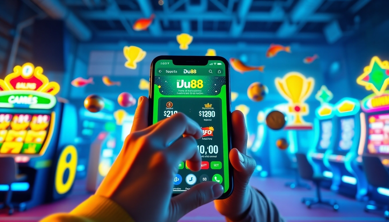 Dynamic interaction with the nhà cái du88 app showcasing exciting gaming options.