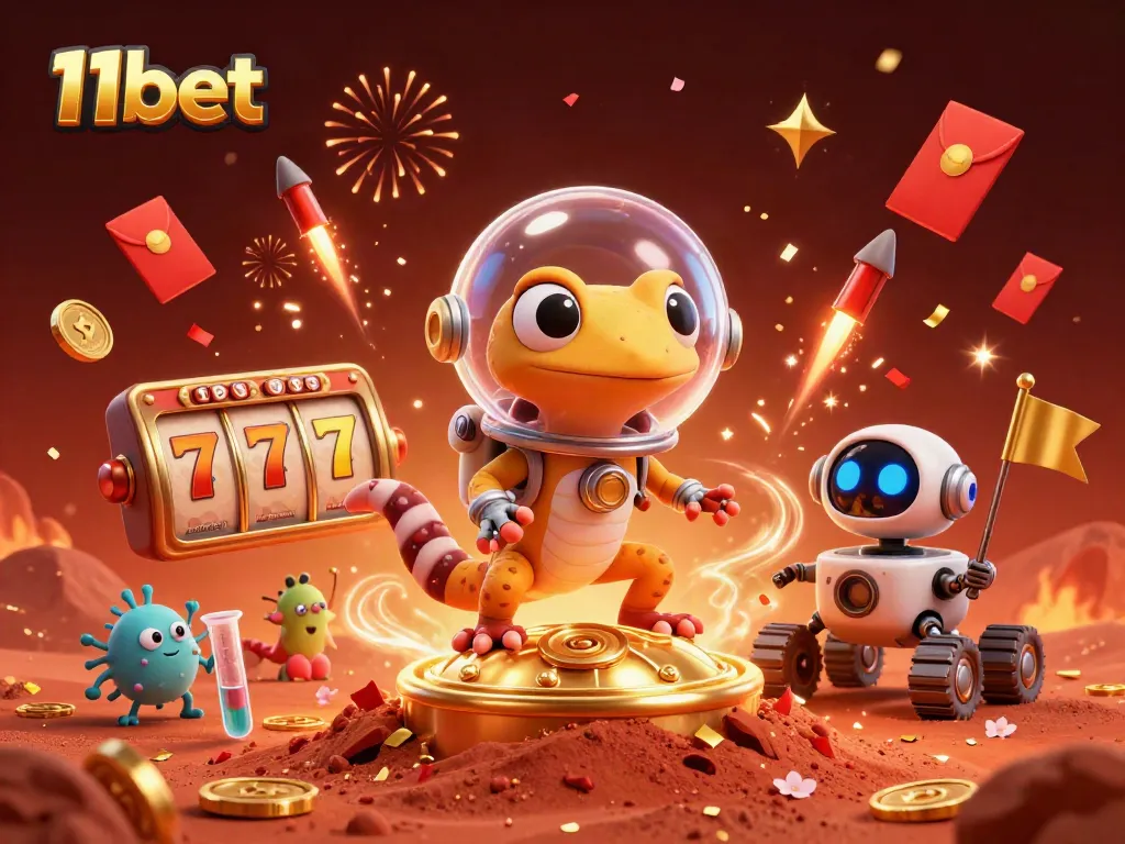 Engage in thrilling action at the 11bet casino, where a Martian gecko discovers golden slot jackpots.