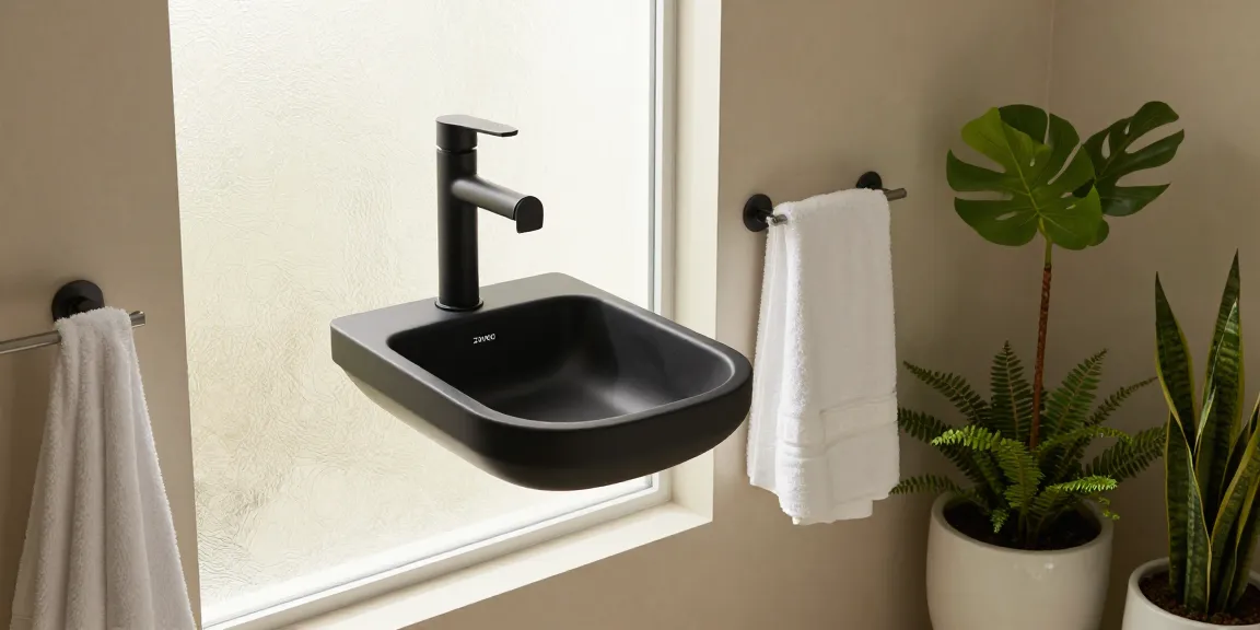 Stijlvolle doucheset zwart tentoongesteld in een moderne douche met een elegant ontwerp.