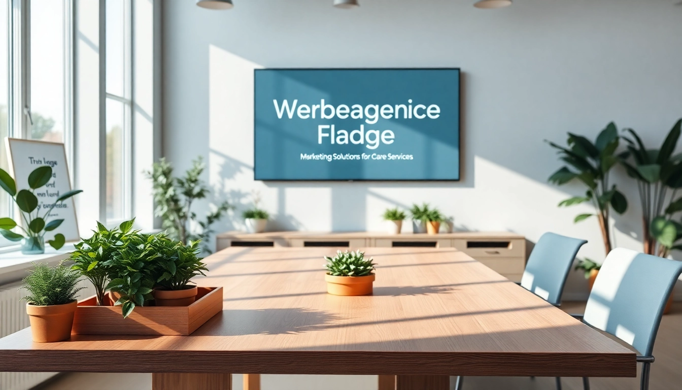 Concept scene of a werbeagentur pflege office showcasing professional workspace.