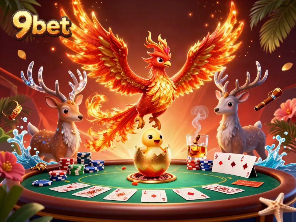 Experience thrilling action with 9bet's dynamic live casino scene featuring stunning characters and poker elements.