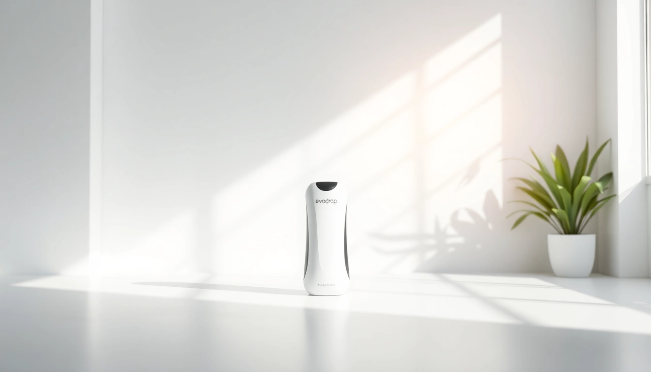 Präsentation von evodrop in einem modernen, minimalistischen Design mit natürlichem Licht.