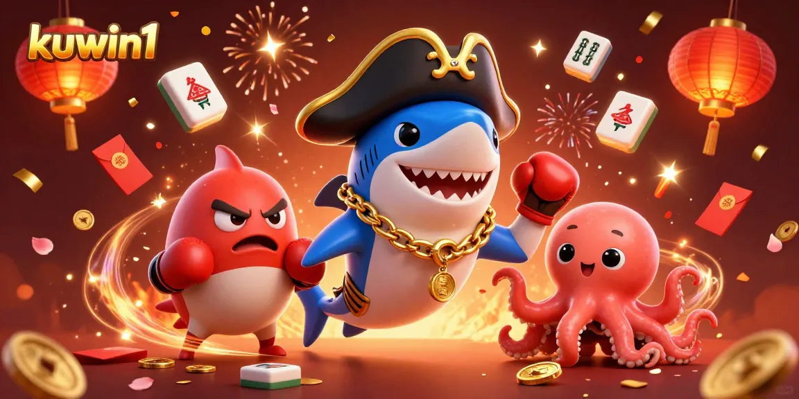 Engage with kuwin1's vibrant gameplay featuring a fun pirate shark and gold charm.