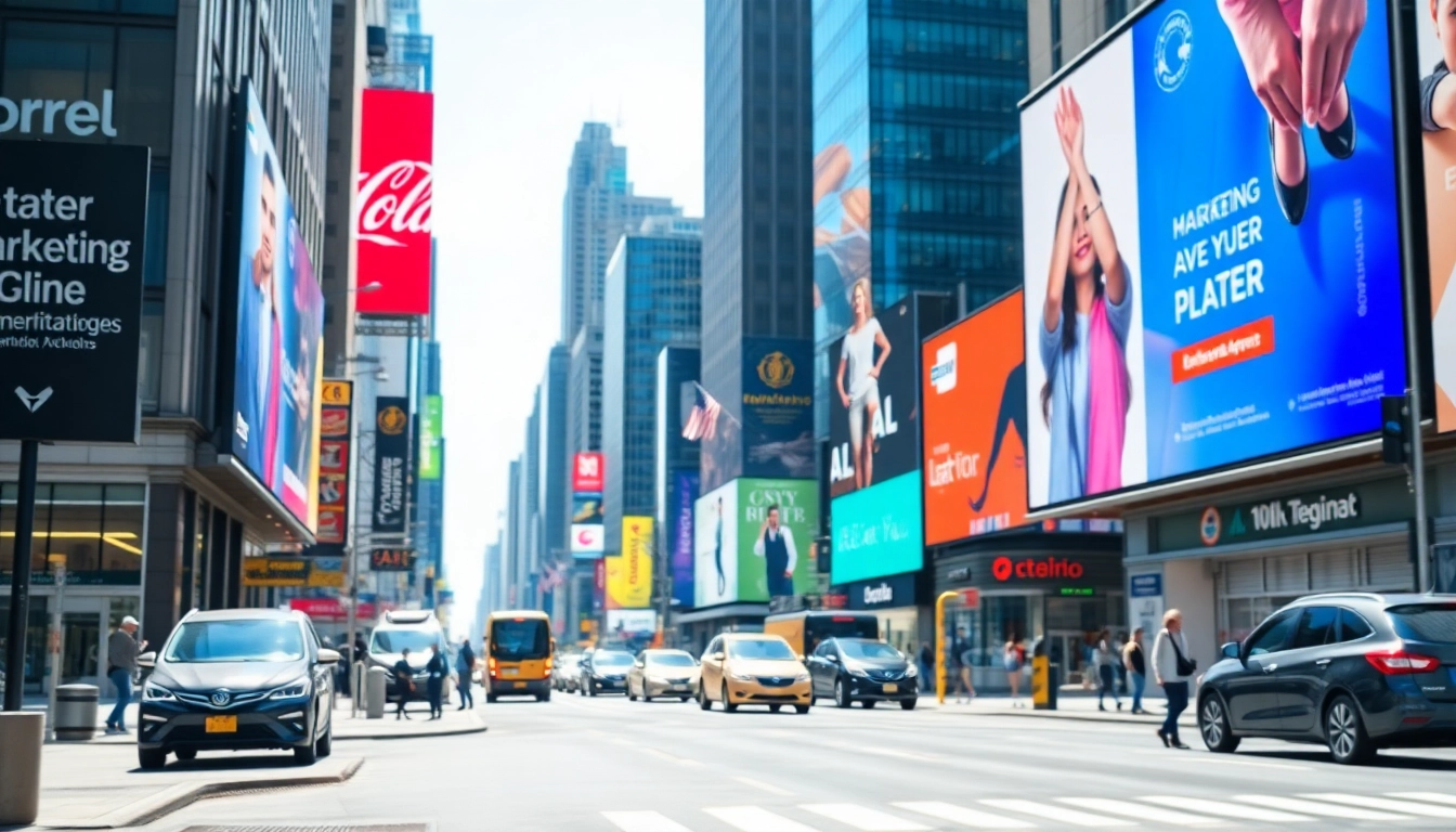 Werbung Trends in a vibrant urban setting showcasing the evolution of marketing strategies.