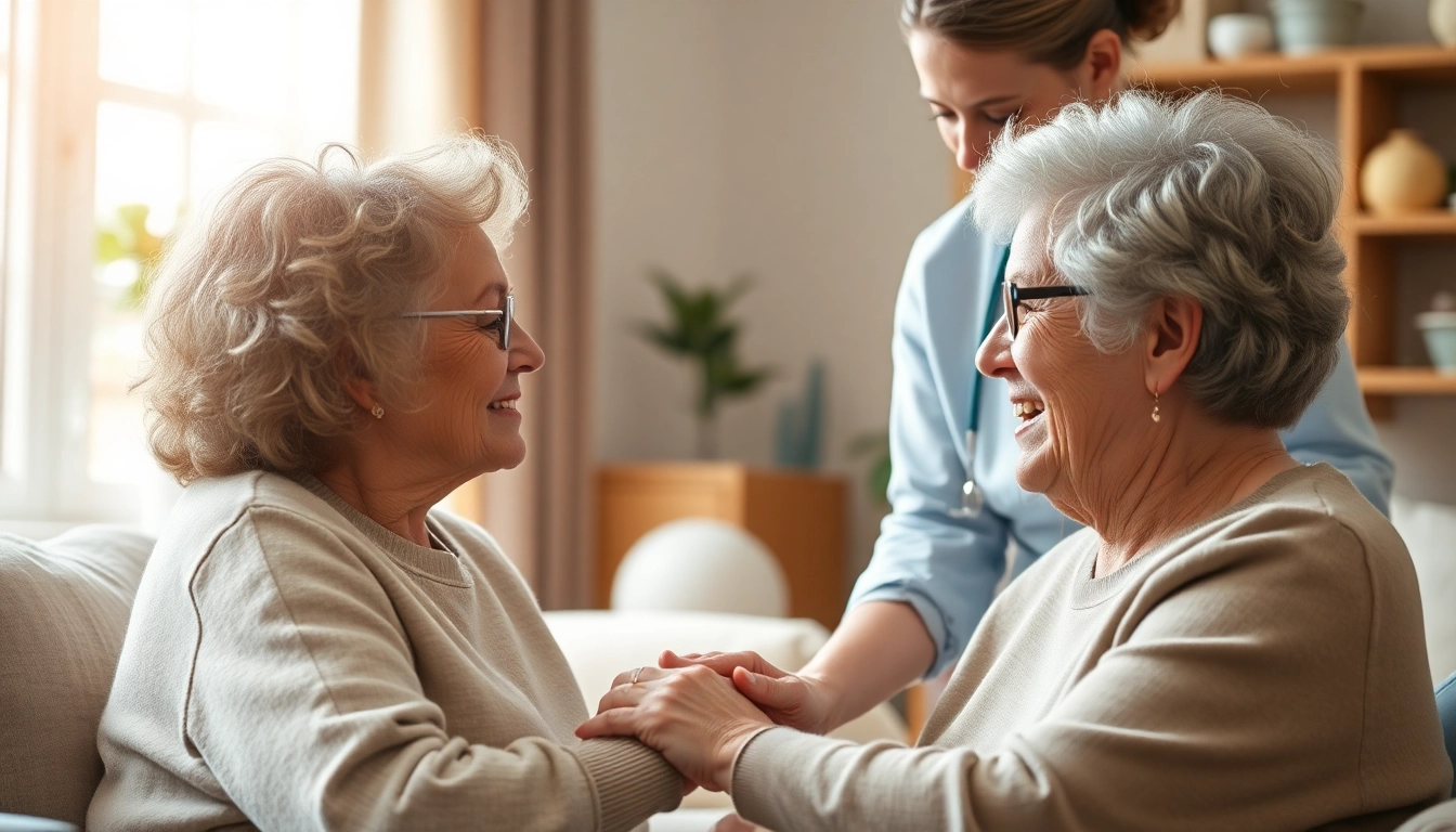 Professional caregiver assisting an elderly person in daily activities at home, representing compassionate Pflegedienst services.