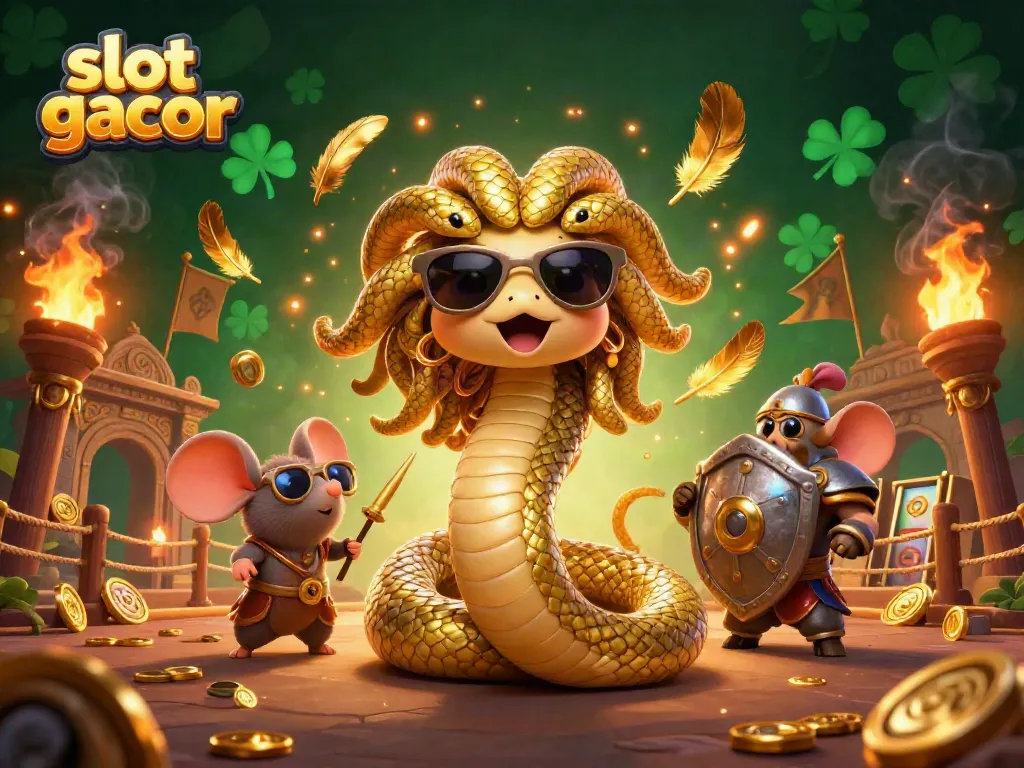 Engage in thrilling gameplay at slot gacor with rich visuals of friendly characters and dynamic casino elements.