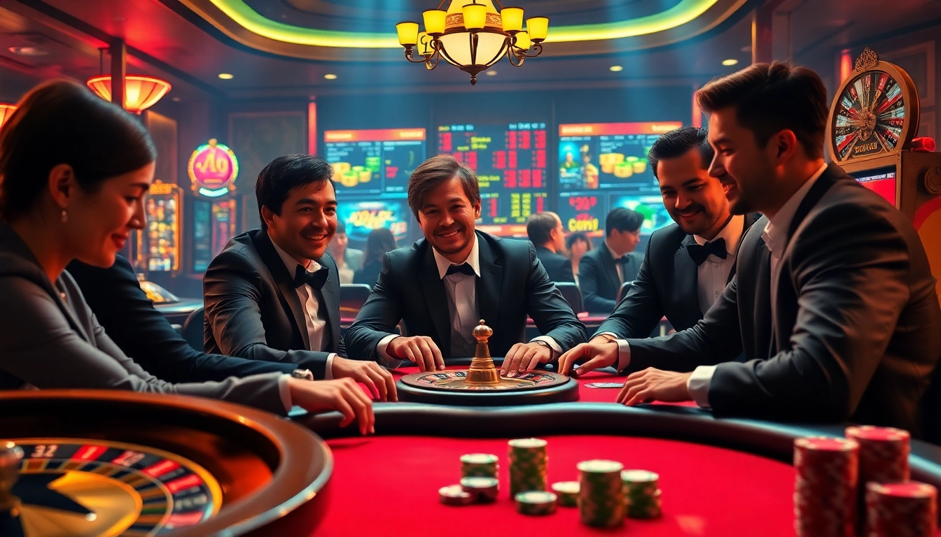 Kuwin đăng nhập experience at a luxurious casino table featuring poker and roulette elements.