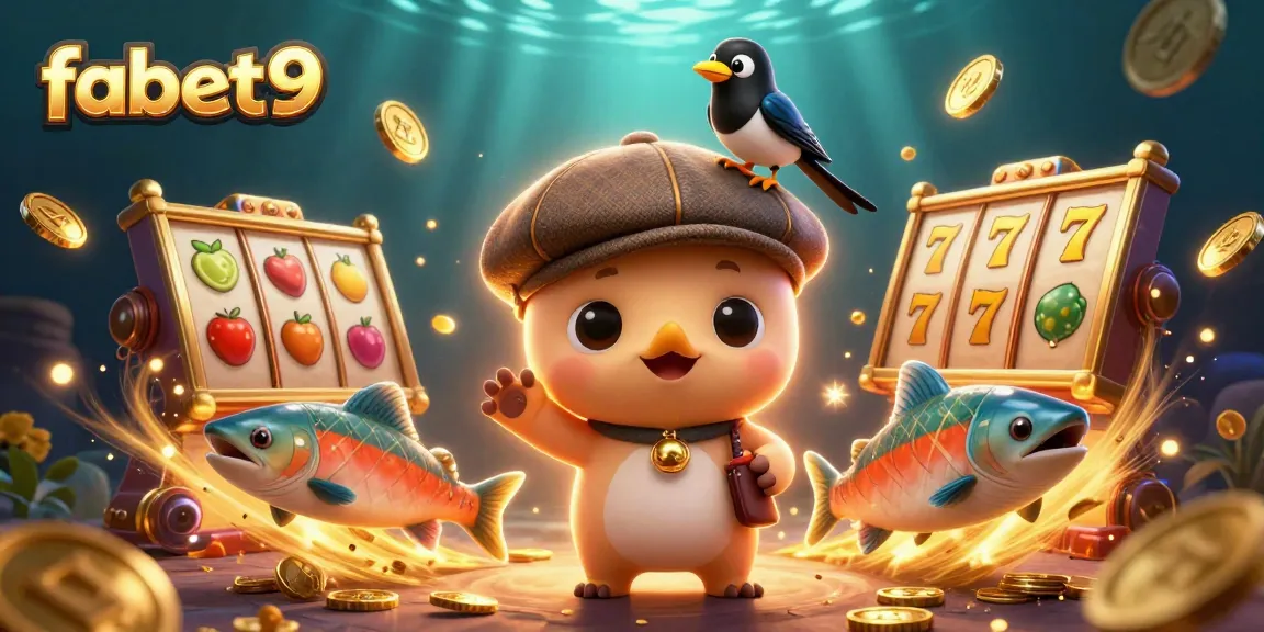 Join the excitement of fabet9 with 3D cartoon characters in a vibrant casino scene.