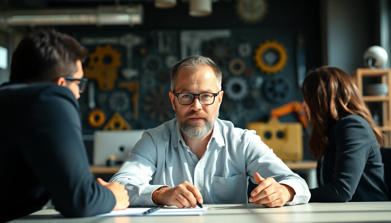Headhunter Ingenieure conducting a professional interview in a modern office setting.