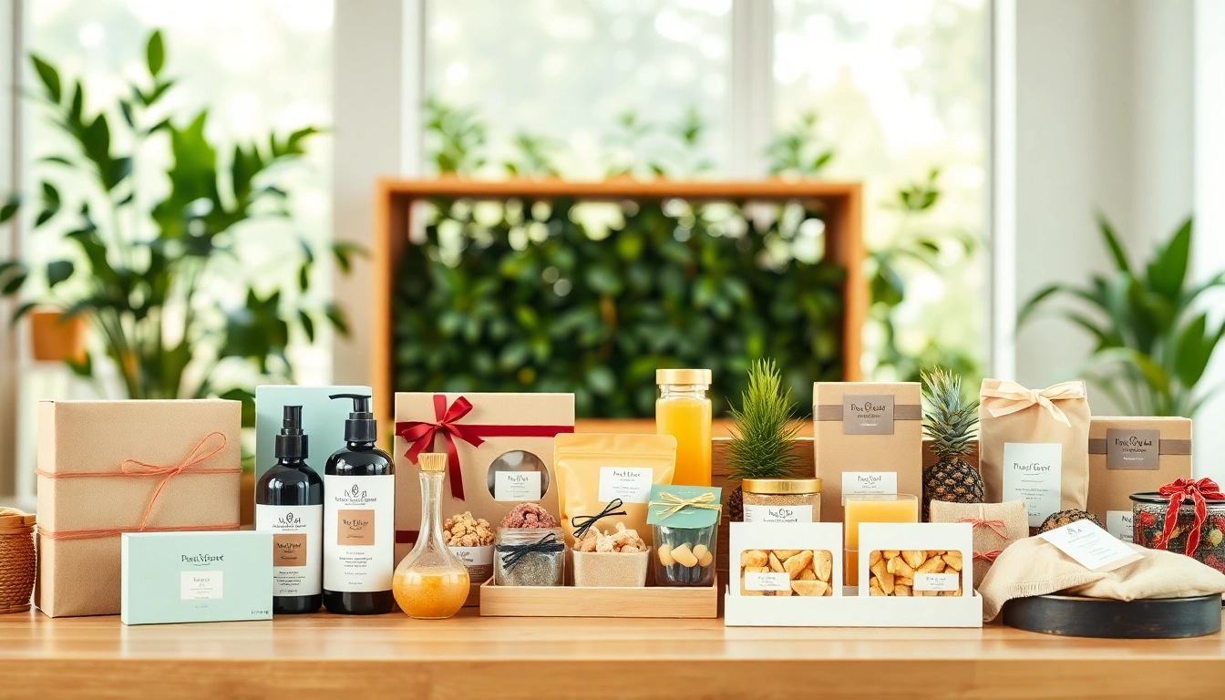 Gestalte ein Geschenkset mit handverlesenen Produkten für einen besonderen Anlass.