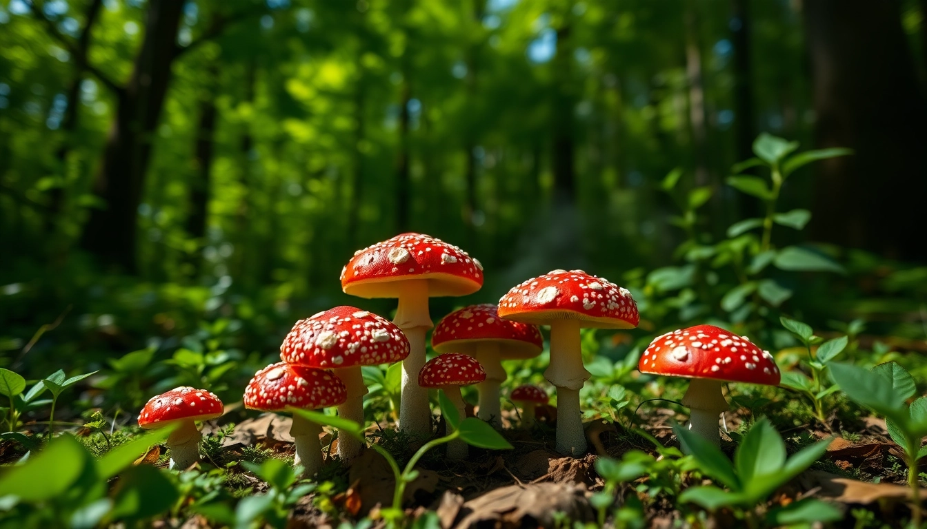 Fliegenpilz kaufen - Handverlesene Fliegenpilze in einem märchenhaften Wald.