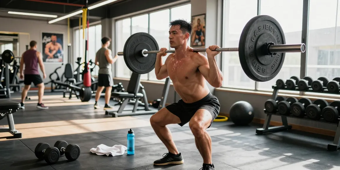 Anabolika Shop showcases a dedicated bodybuilder lifting weights in a vibrant gym, emphasizing fitness and strength training.