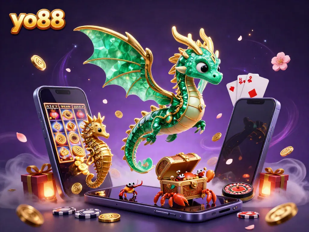 Experience thrilling wins at yo88 with immersive gameplay featuring a mystical sea dragon, treasure, and vibrant gaming elements.